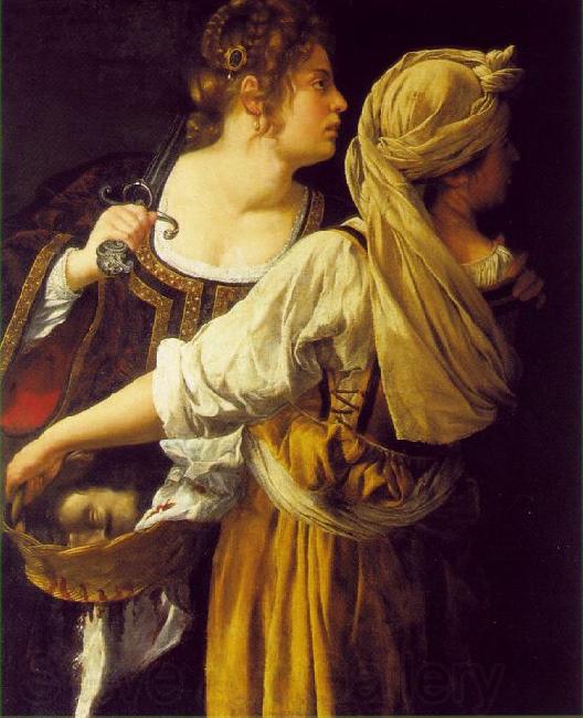 GENTILESCHI, Artemisia Judith and her Maidservant  sdg France oil painting art
